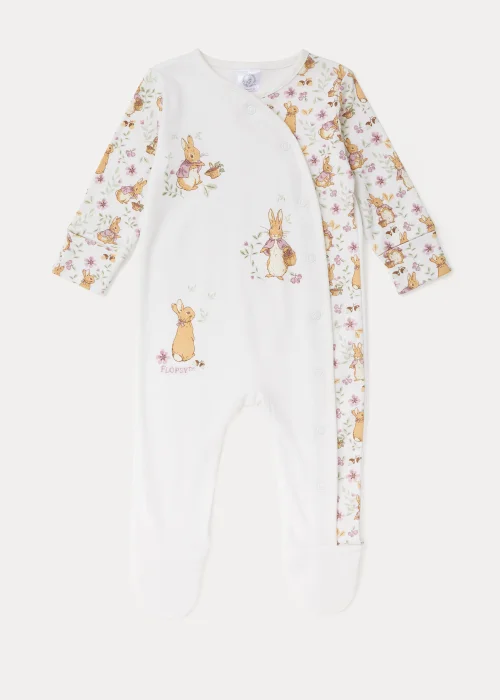 Baby Cream Peter Rabbit Sleepsuit (Newborn-12mths) - Newborn Image 1