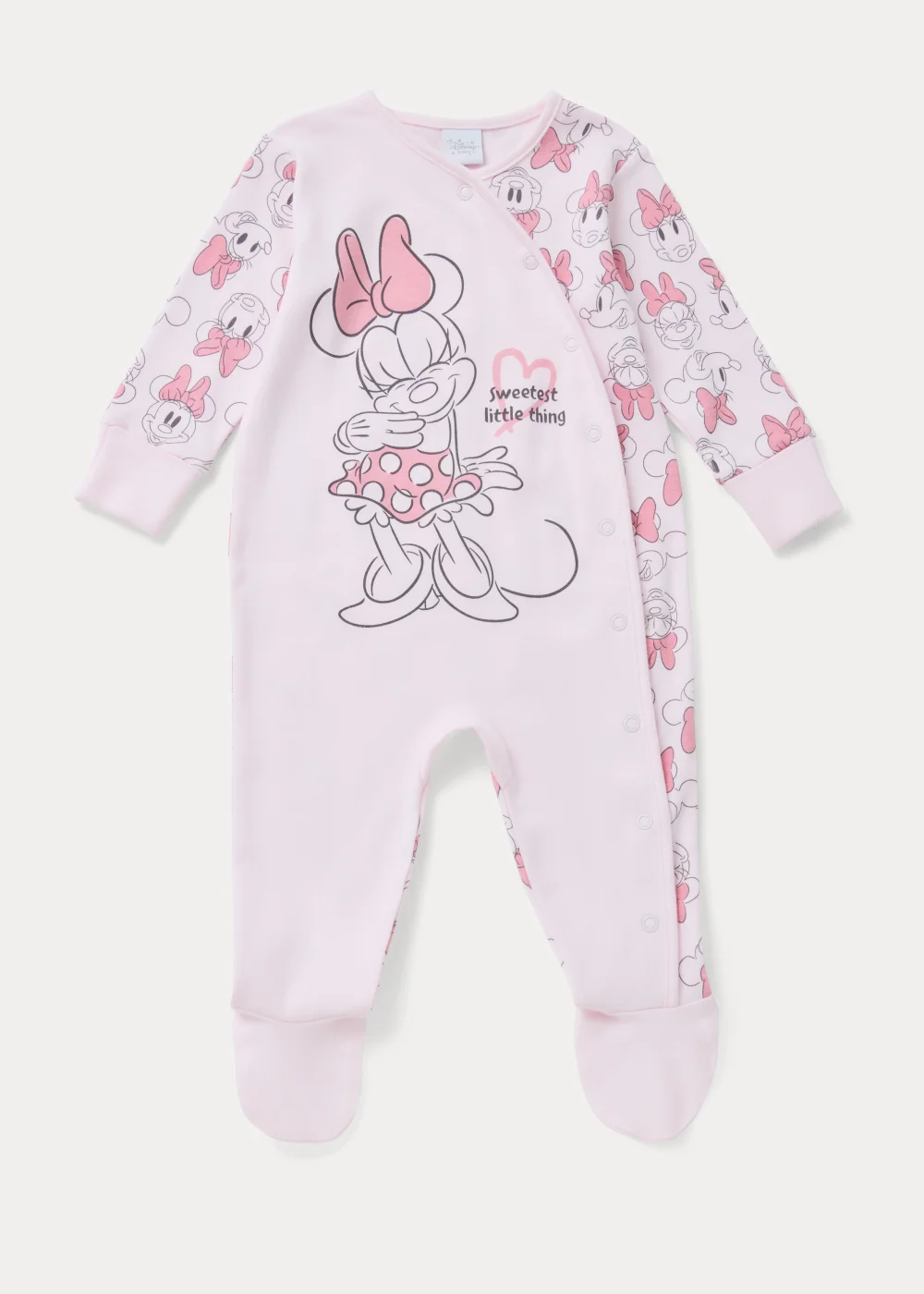Baby Pink Minnie Mouse Print Sleepsuit (Newborn-12mths) - Newborn Image 1