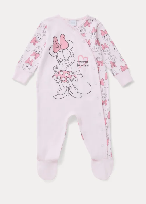 Baby Pink Minnie Mouse Print Sleepsuit (Newborn-12mths) - Newborn Image 1