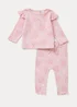 Baby Pink Minnie Mouse Long Sleeve T-Shirt & Leggings Set (Newborn-12mths) - Newborn Image 1