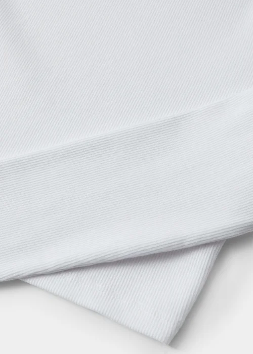 Girls White Ribbed Top (4-15yrs) - 4 Yrs Image 2