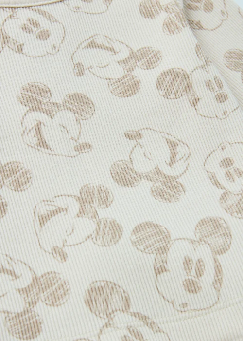 Baby Tan Mickey Mouse Ribbed Sweatshirt & Joggers Set (Newborn-12mths) - 0-3 months Image 2