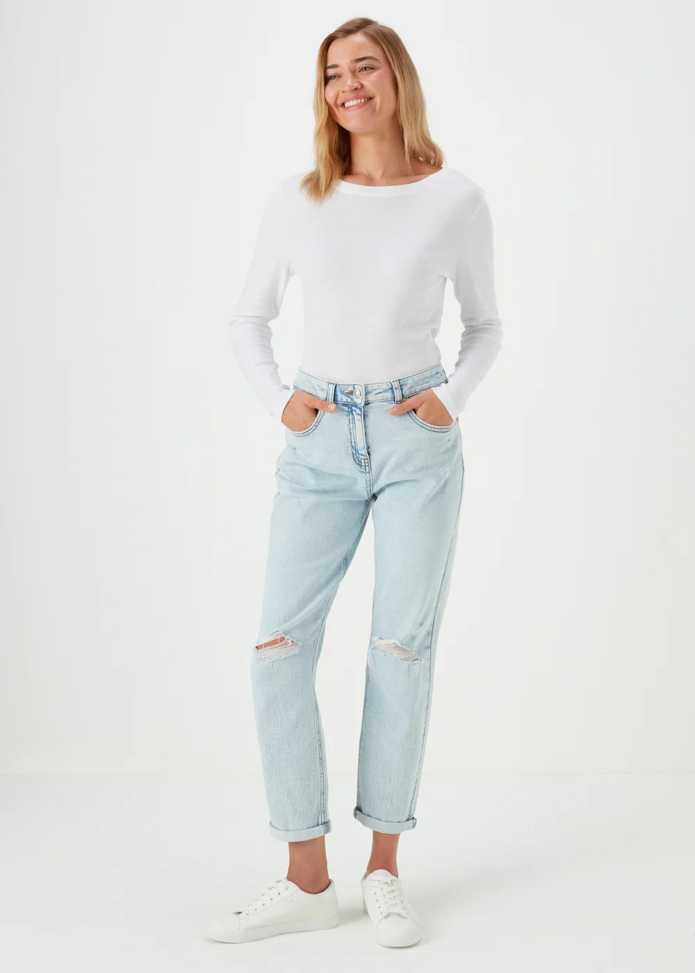 White Long Sleeve T-Shirt - 8 Image 1