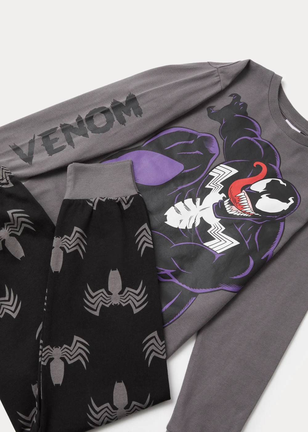 Kids Black Marvel Venom Pyjama Sets (8-13yrs) - Age 8 Years Image 2