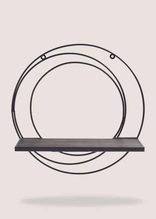 Black Metal Shelf (30cm) Image 1