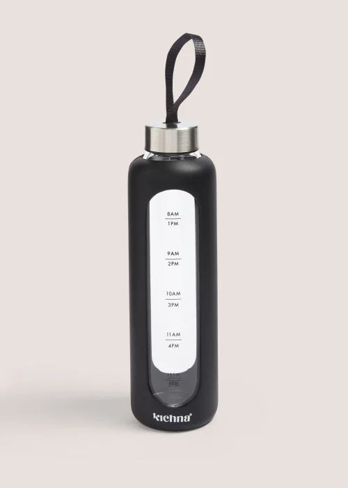 Black Glass Tracker Water Bottle (22.5cm x 6.5cm) Image 1