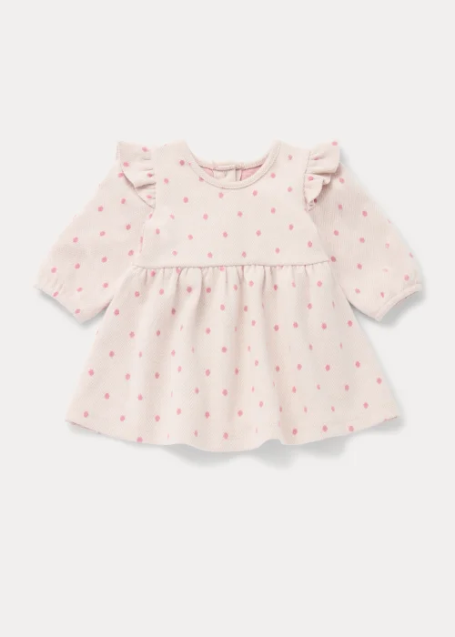 Baby Pink Polka Dot Ponte Dress (Newborn-23mths) - Newborn Image 1