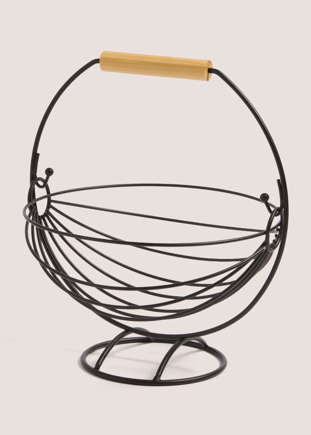 Black Wire Small Hanging Fruit Basket (28cm x 24.5cm x 23cm) Image 1