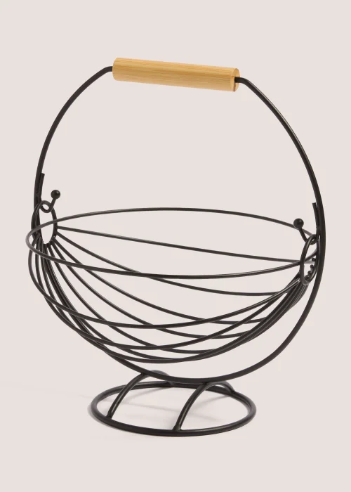 Black Wire Small Hanging Fruit Basket (28cm x 24.5cm x 23cm) Image 1