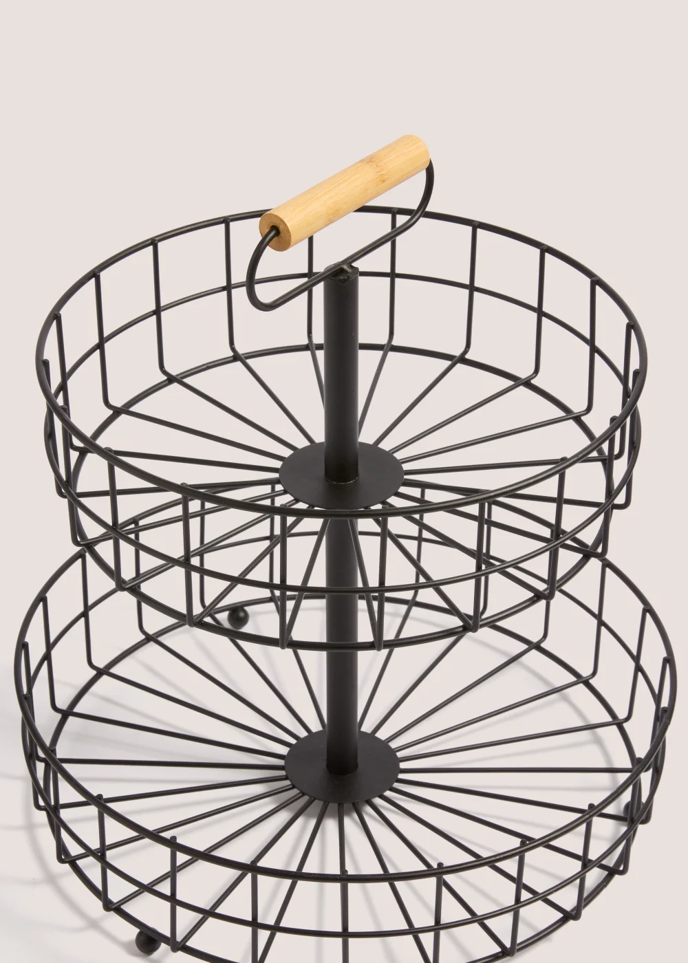 Black Wire Two Tier Round Basket Image 2