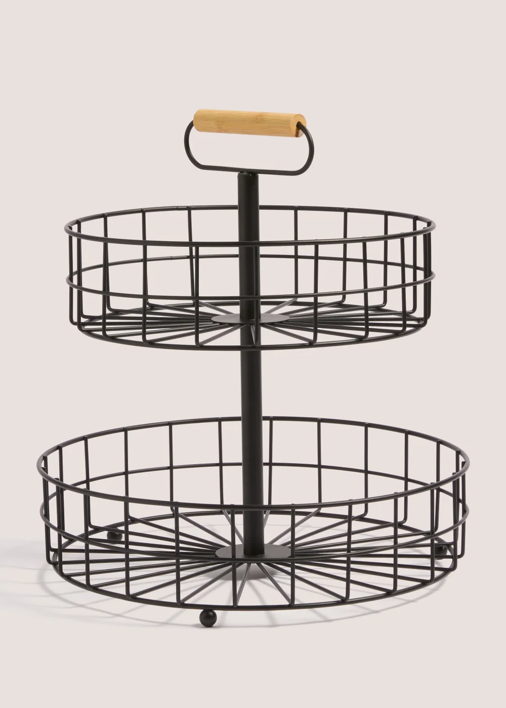 Black Wire Two Tier Round Basket Image 1
