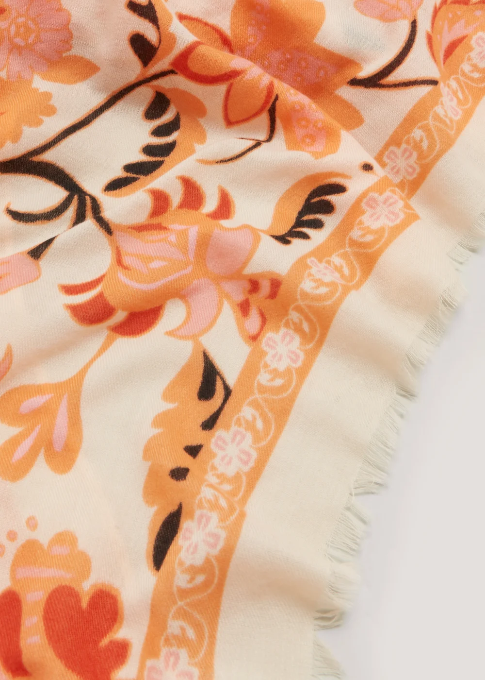Orange Print Scarf - One Size Image 2