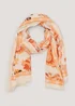 Orange Print Scarf - One Size Image 1