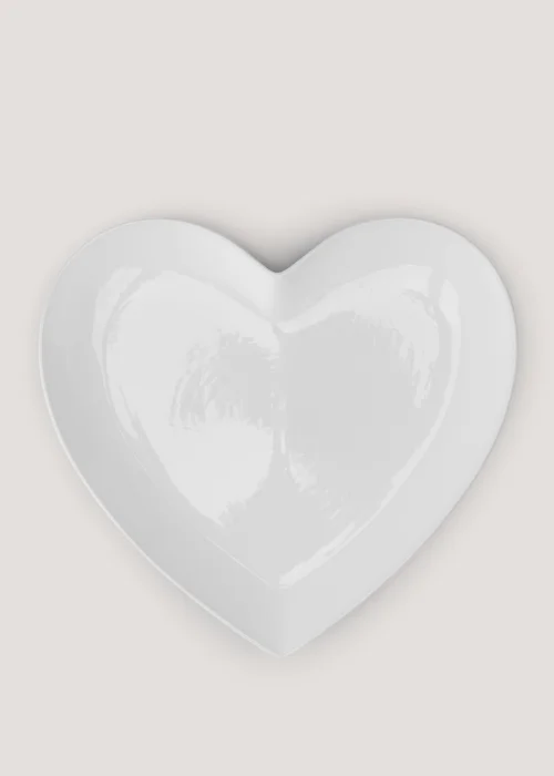 White Heart Shape Dinner Plate Image 1