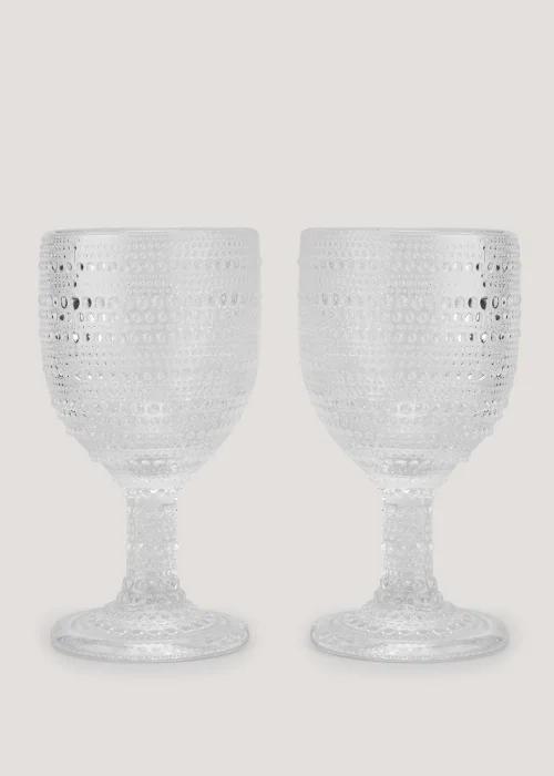2 Pack Bubble Effect Wine Glasses (16cm x 9cm) Image 1