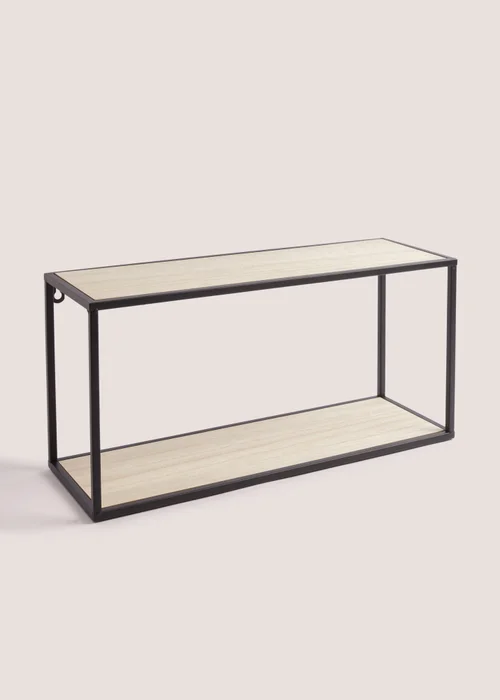 Black Square Metal Shelf (40.5cm x 40.5cm x 14cm) Image 1