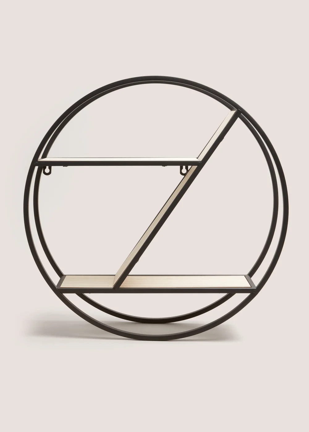 Black Round Metal Shelf (50cm x 50cm x 12cm) Image 1