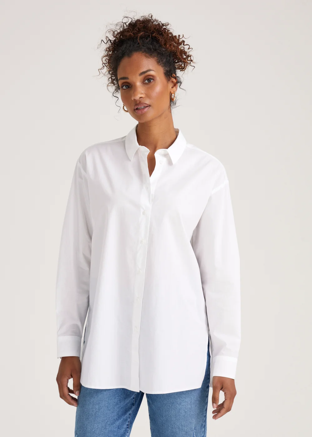 Papaya Petite White Poplin Shirt - Size 6 Image 4