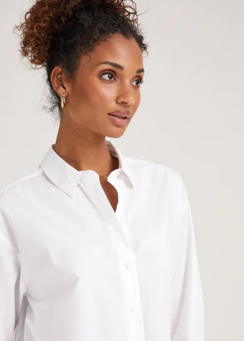 Papaya Petite White Poplin Shirt - Size 6 Image 3