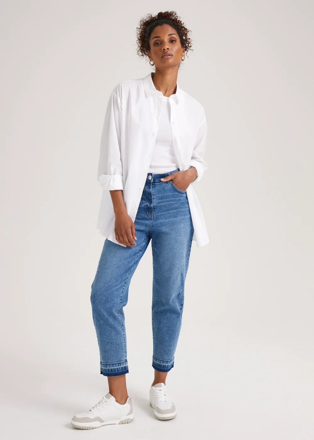 Papaya Petite White Poplin Shirt - Size 6 Image 1