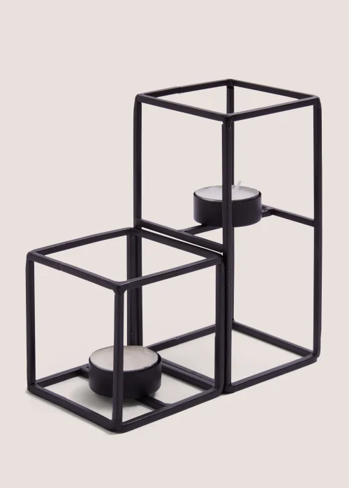 2 Pack Black Tealight Holder Box (21.5cm x 18cm) Image 2
