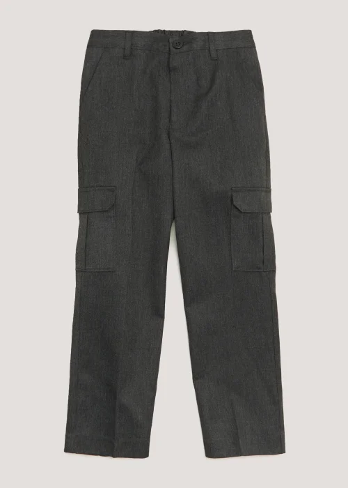 Boys Grey Cargo School Trousers (3-13yrs) - 3 Yrs Image 1