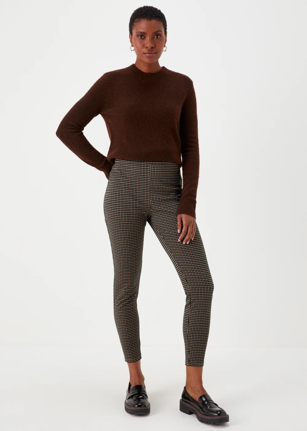 Brown Dogtooth Leggings - 8 Image 1