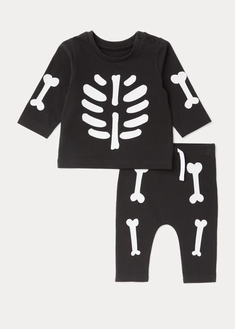 Baby Black Skeleton Top & Leggings Set (Newborn-23mths) - 0-3 months Image 1