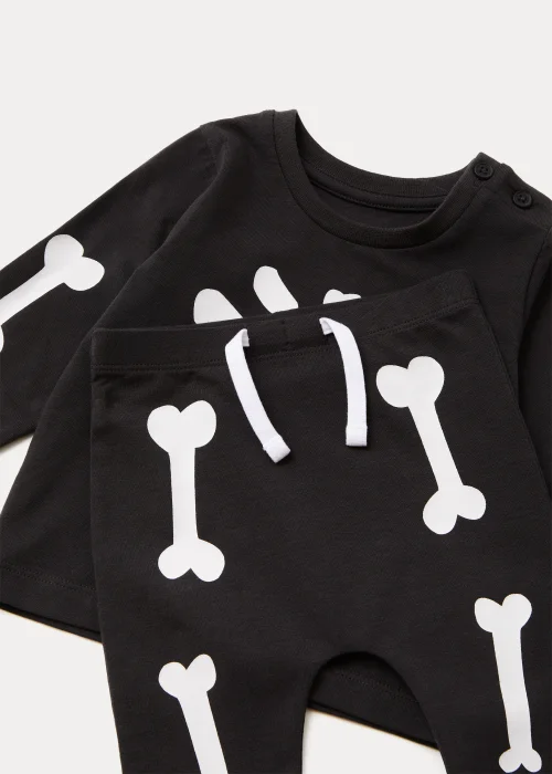 Baby Black Skeleton Top & Leggings Set (Newborn-23mths) - 0-3 months Image 2