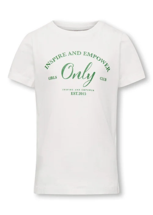 ONLY Girls White Slogan Top (5-14yrs) - Age 5 - 6 Years Image 1
