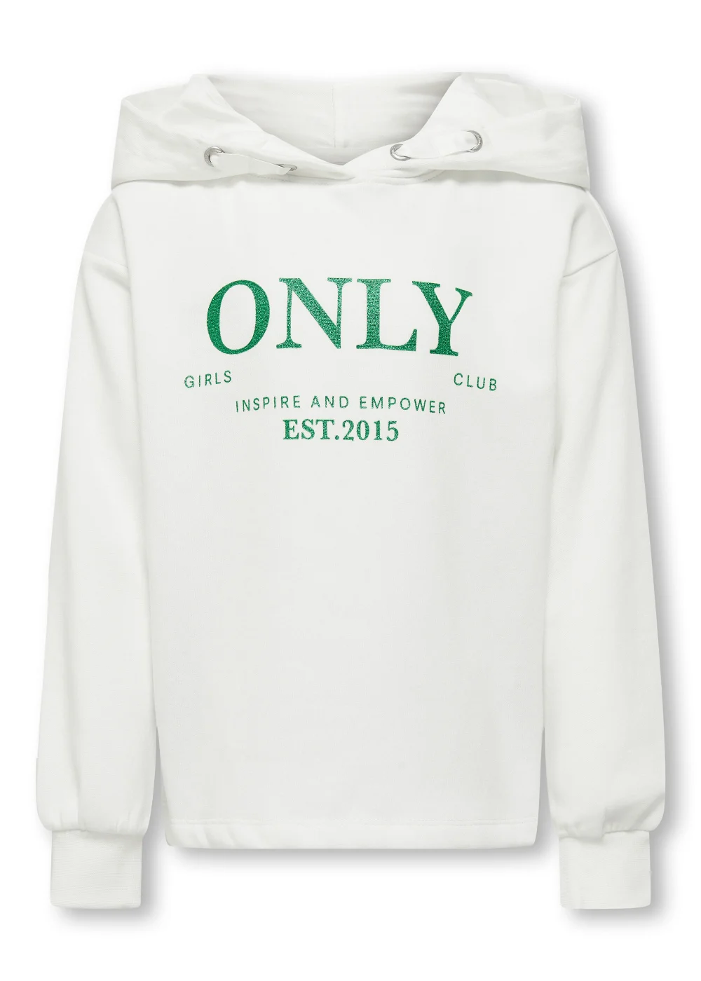 ONLY Girls White Slogan Hoodie (5-14yrs) - 5-6 Yrs Image 1