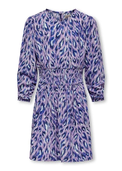 ONLY Girls Purple Long Sleeve Shirred Dress (6-14yrs) - 6 Yrs Image 1