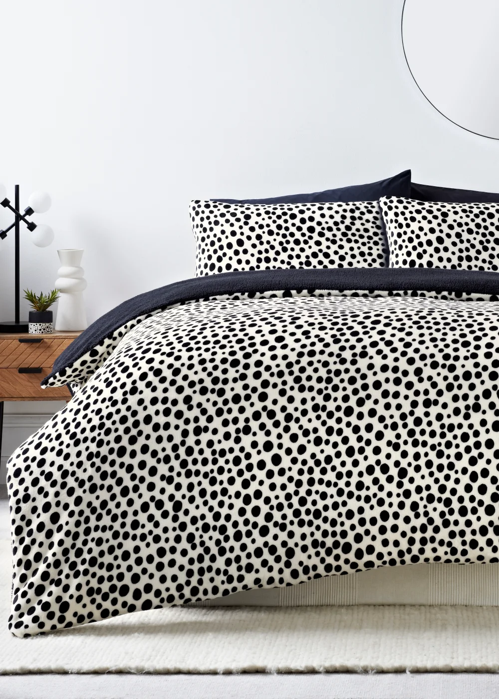Black & White Dalmatian Fleece Duvet Cover - Single Image 1