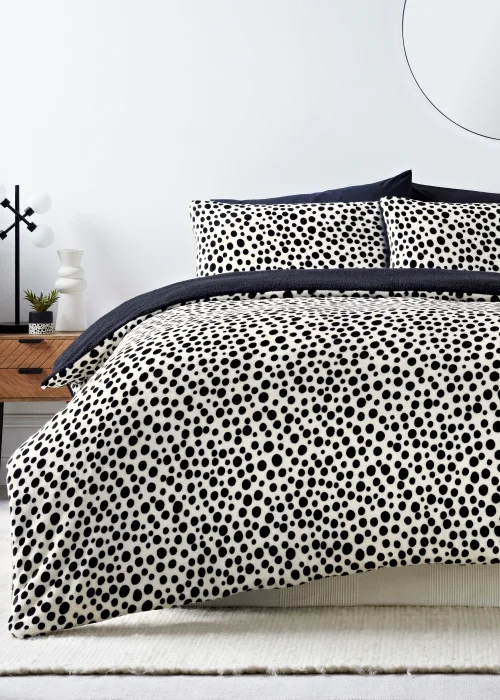 Black & White Dalmatian Fleece Duvet Cover - Single Image 1