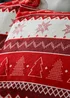 Red Fair Isle Print Fleece Duvet Cover - Single Image 2