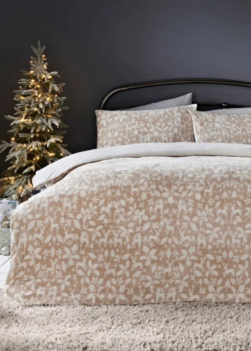 Natural Stag Fleece Duvet Cover - Single Image 1