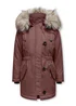 ONLY Girls Pink Faux Fur Parka Jacket (6-14yrs) - Age 6 Years Image 1