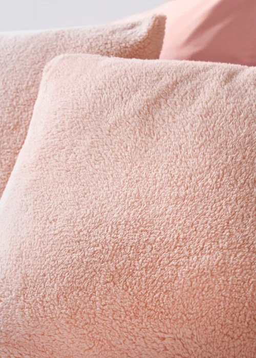 Pink Teddy Fleece Duvet Cover - Single Image 2