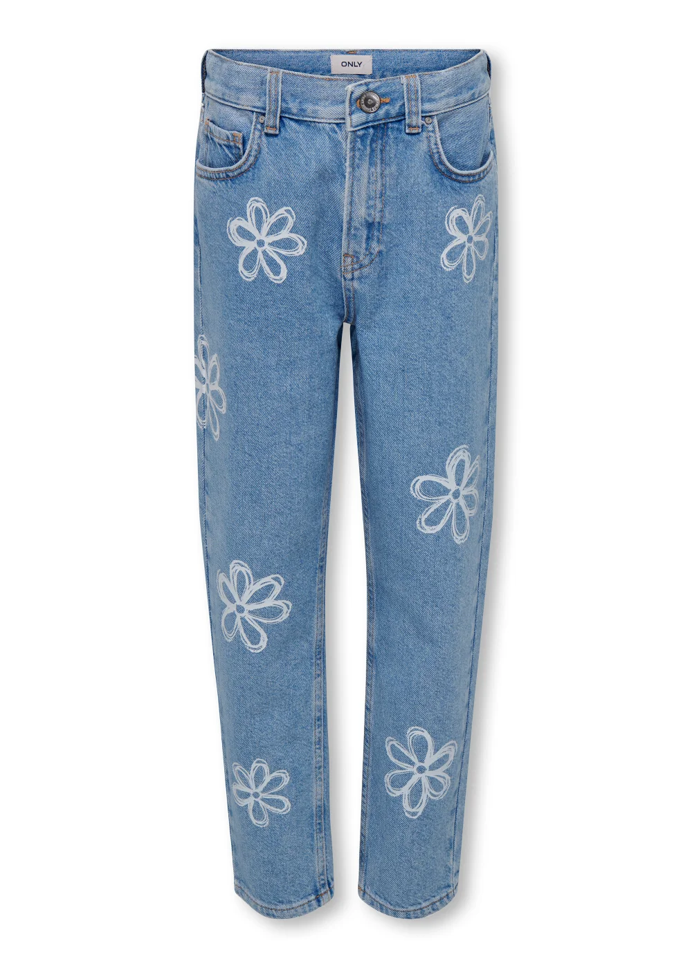 ONLY Girls Loose Denim Floral Print Jeans (6-14yrs) - Age 7 Years Image 1