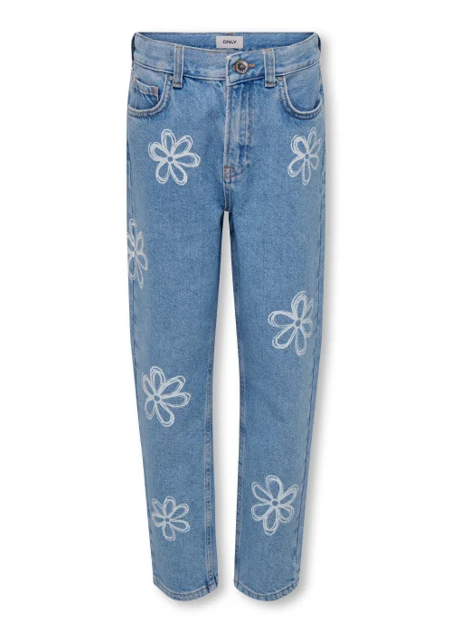 ONLY Girls Loose Denim Floral Print Jeans (6-14yrs) - Age 7 Years Image 1