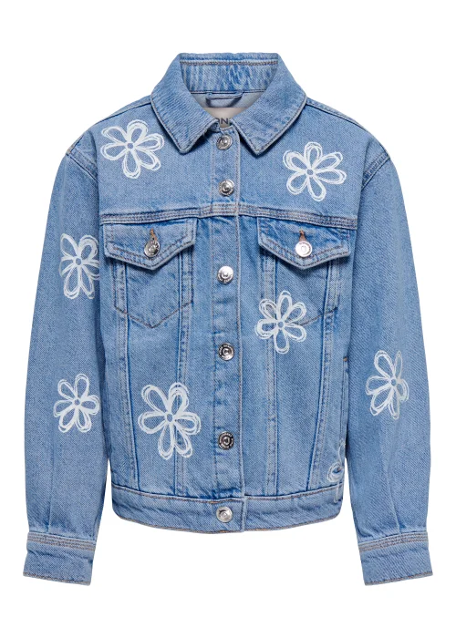 ONLY Kids Denim Floral Print Jacket (6-14yrs) - Age 6 Years Image 1