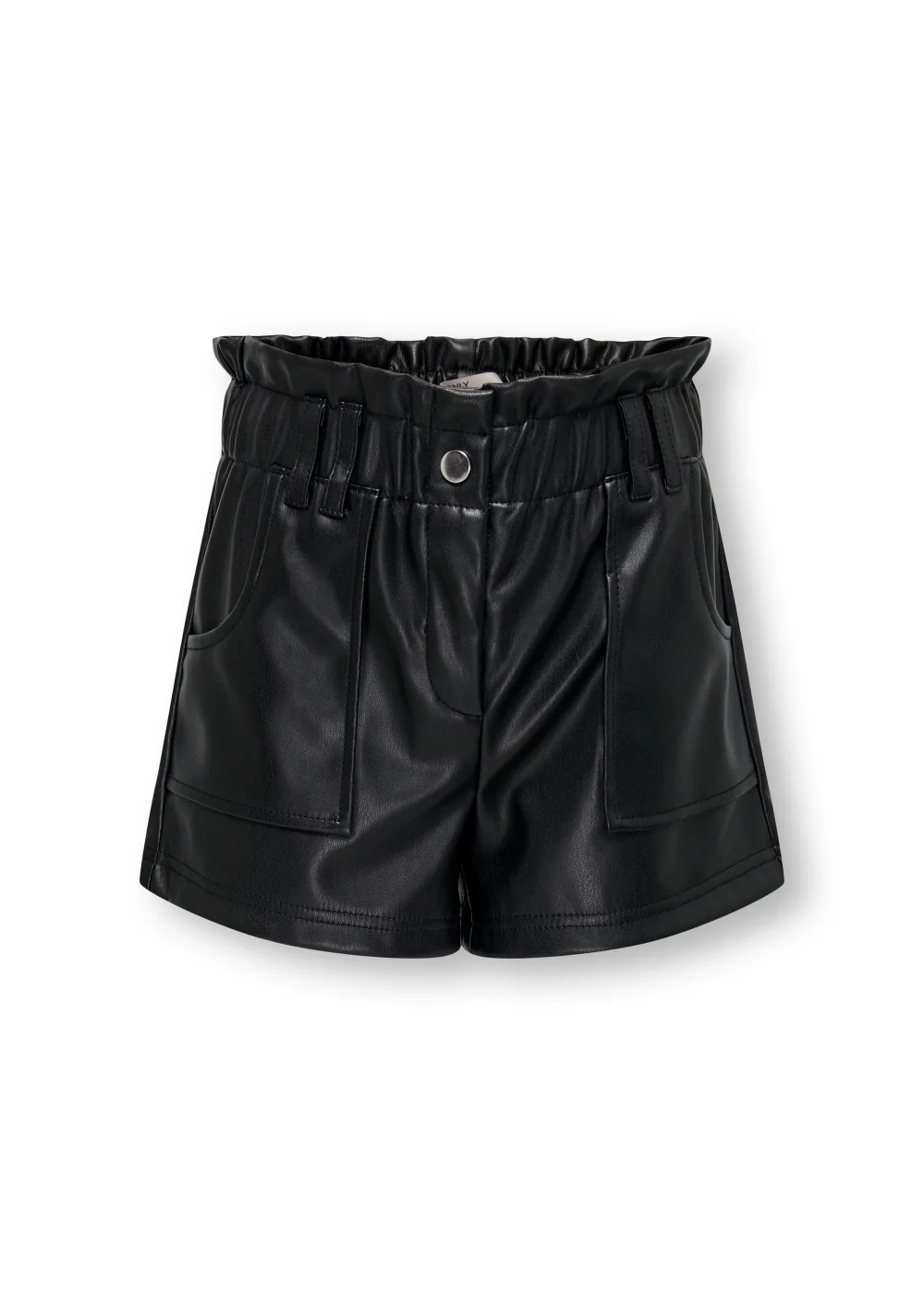 ONLY Girls Black Faux Leather Shorts (6-14yrs) - Age 6 Years Image 1