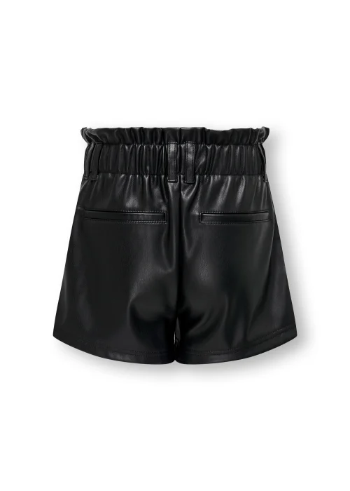 ONLY Girls Black Faux Leather Shorts (6-14yrs) - Age 6 Years Image 2