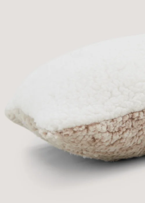 Beige Cosy Up Teddy Fleece Cushion (30cm x 38cm) Image 2