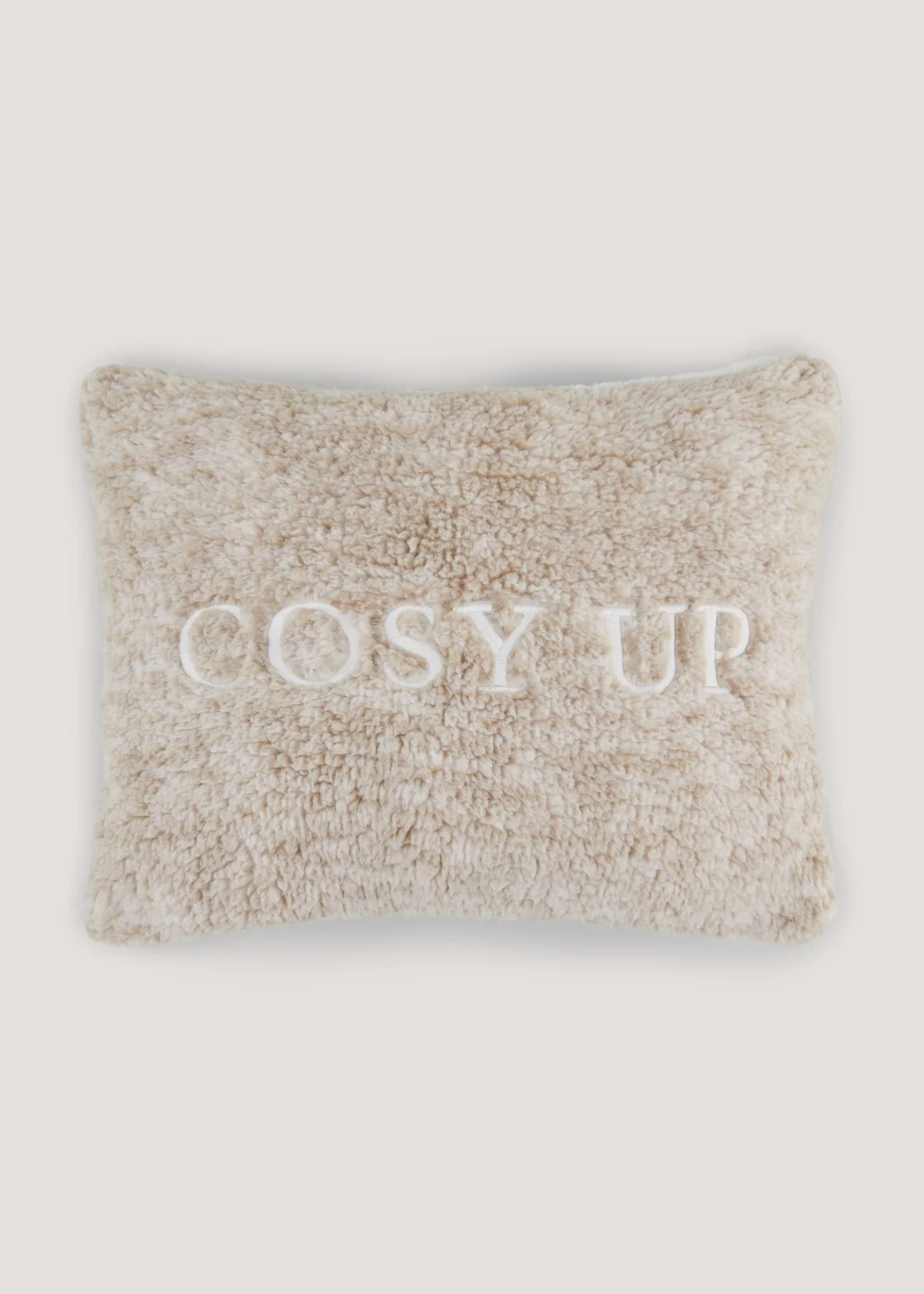 Beige Cosy Up Teddy Fleece Cushion (30cm x 38cm) Image 1