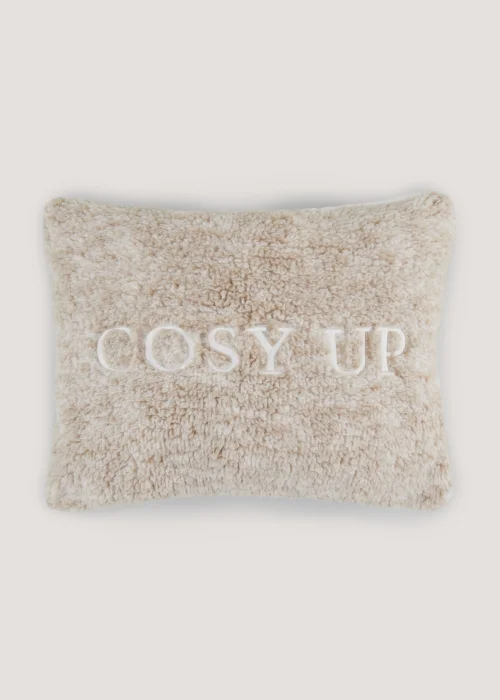 Beige Cosy Up Teddy Fleece Cushion (30cm x 38cm) Image 1