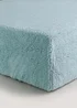 Blue Teddy Fleece Fitted Bed Sheet - Single Image 1