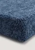 Blue Marl Teddy Fleece Bed Sheet - Single Image 1