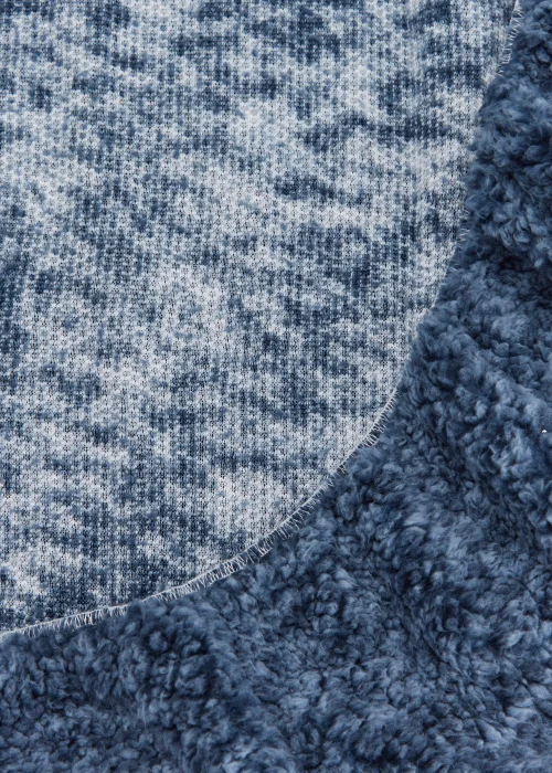 Blue Marl Teddy Fleece Bed Sheet - Single Image 2