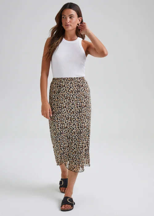 JDY Animal Print Mesh Midi Skirt - Size 10 Image 1